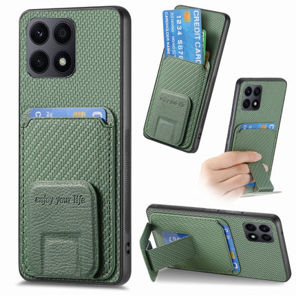 Carbon Fiber Card Bag Fold Stand Phone Case, For Honor Magic5 Pro, For Honor Magic5, For Honor X8A, For Honor X9A