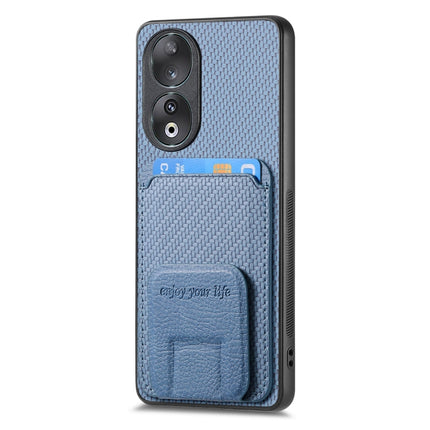 Carbon Fiber Card Bag Fold Stand Phone Case, For Honor X7A, For Honor 80 SE, For Honor 80, For Honor 80 Pro