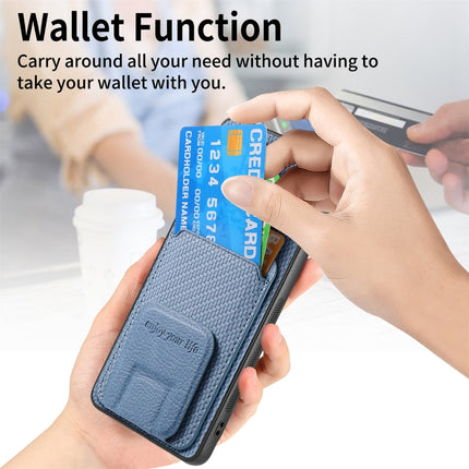 Carbon Fiber Card Bag Fold Stand Phone Case, For Honor X7A, For Honor 80 SE, For Honor 80, For Honor 80 Pro