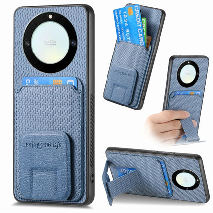 Carbon Fiber Card Bag Fold Stand Phone Case, For Honor X40, For Honor X8 5G, For Honor 70 Pro, For Honor 70