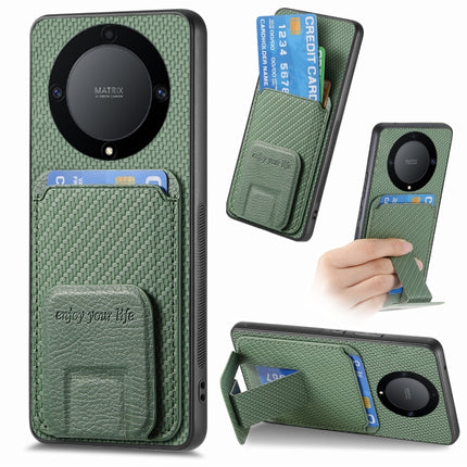 Carbon Fiber Card Bag Fold Stand Phone Case, For Honor Magic5 Pro, For Honor Magic5, For Honor X8A, For Honor X9A