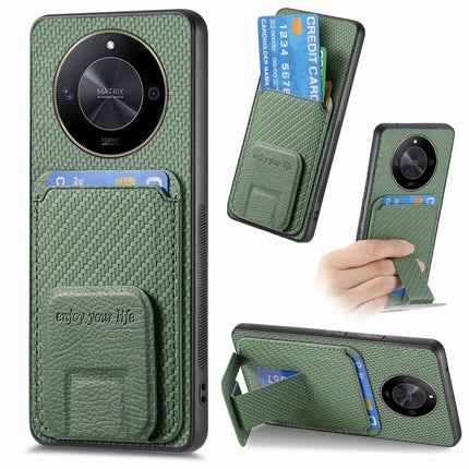 Carbon Fiber Card Bag Fold Stand Phone Case, For Honor X50i+, For Honor X50 5G, For Honor 90 Pro, For Honor 90