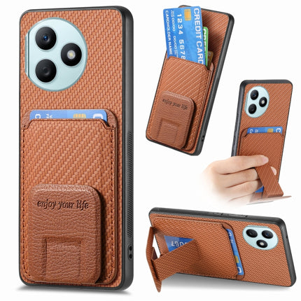 Carbon Fiber Card Bag Fold Stand Phone Case, For Honor X50i+, For Honor X50 5G, For Honor 90 Pro, For Honor 90