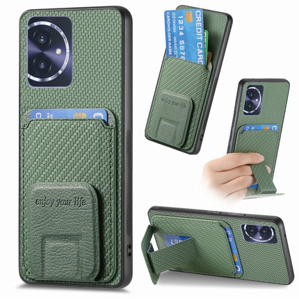 Carbon Fiber Card Bag Fold Stand Phone Case, For Honor Magic7 Pro, For Honor Magic6 Pro, For Honor 100 Pro 5G, For Honor 100 5G