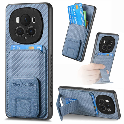 Carbon Fiber Card Bag Fold Stand Phone Case, For Honor Magic7 Pro, For Honor Magic6 Pro, For Honor 100 Pro 5G, For Honor 100 5G