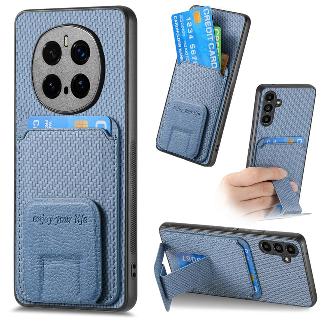 Carbon Fiber Card Bag Fold Stand Phone Case, For Honor Magic7 Pro, For Honor Magic6 Pro, For Honor 100 Pro 5G, For Honor 100 5G