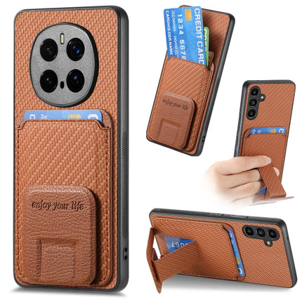 Carbon Fiber Card Bag Fold Stand Phone Case, For Honor Magic7 Pro, For Honor Magic6 Pro, For Honor 100 Pro 5G, For Honor 100 5G