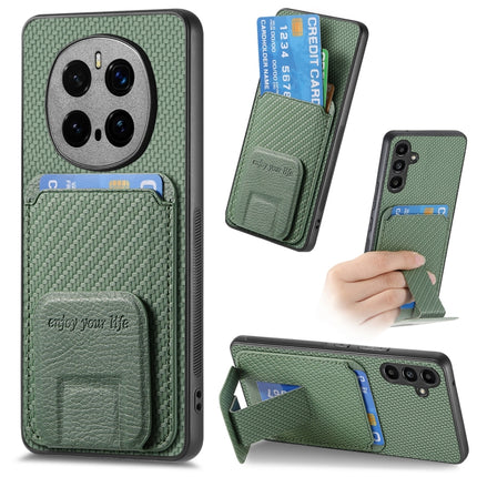 Carbon Fiber Card Bag Fold Stand Phone Case, For Honor Magic7 Pro, For Honor Magic6 Pro, For Honor 100 Pro 5G, For Honor 100 5G