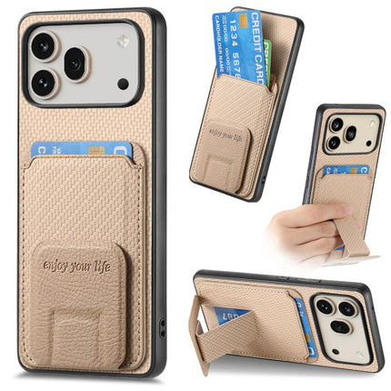 Carbon Fiber Card Bag Fold Stand Phone Case, For Honor X80 Pro Max 5G, For Honor Win Turbo 5G, For Honor 600 Pro Global, For Honor 600 Global