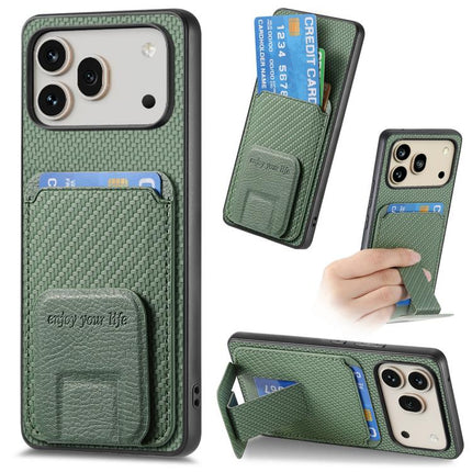 Carbon Fiber Card Bag Fold Stand Phone Case, For Honor X80 Pro Max 5G, For Honor Win Turbo 5G, For Honor 600 Pro Global, For Honor 600 Global