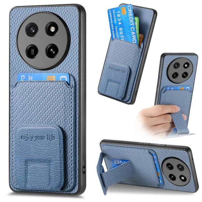 Carbon Fiber Card Bag Fold Stand Phone Case, For Honor X80 Pro Max 5G, For Honor Win Turbo 5G, For Honor 600 Pro Global, For Honor 600 Global