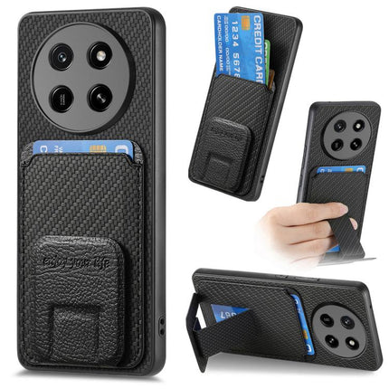 Carbon Fiber Card Bag Fold Stand Phone Case, For Honor X80 Pro Max 5G, For Honor Win Turbo 5G, For Honor 600 Pro Global, For Honor 600 Global