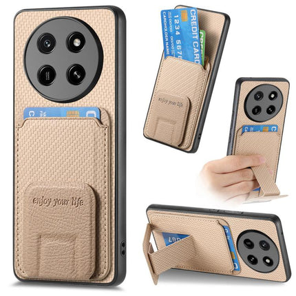 Carbon Fiber Card Bag Fold Stand Phone Case, For Honor X80 Pro Max 5G, For Honor Win Turbo 5G, For Honor 600 Pro Global, For Honor 600 Global
