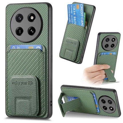 Carbon Fiber Card Bag Fold Stand Phone Case, For Honor X80 Pro Max 5G, For Honor Win Turbo 5G, For Honor 600 Pro Global, For Honor 600 Global