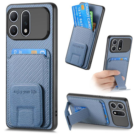 Carbon Fiber Card Bag Fold Stand Phone Case, For Honor X80 Pro Max 5G, For Honor Win Turbo 5G, For Honor 600 Pro Global, For Honor 600 Global