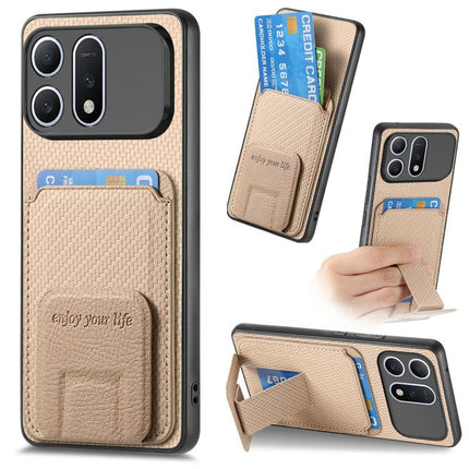 Carbon Fiber Card Bag Fold Stand Phone Case, For Honor X80 Pro Max 5G, For Honor Win Turbo 5G, For Honor 600 Pro Global, For Honor 600 Global