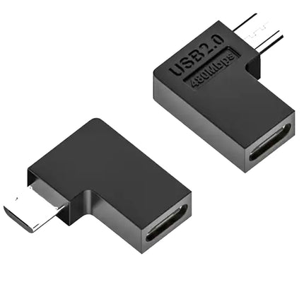 Type-C Female to Micro USB Male Adapter Data Charging Transmission, Type-C Female to Micro Male U Shape Back, Type-C Female to Micro Male U Shape Front, Type-C Female to Micro Male Right Bend, Type-C Female to Micro Male Left Bend