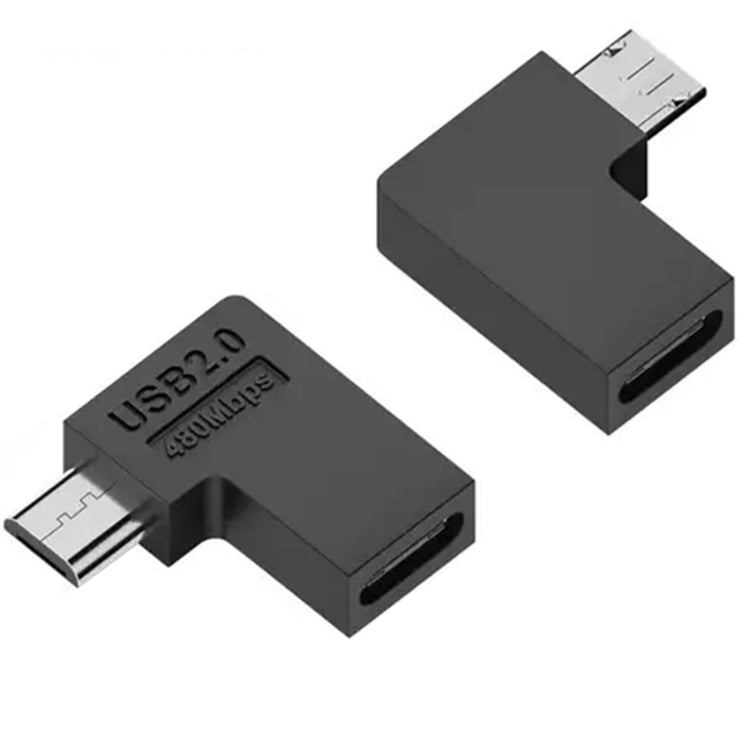Type-C Female to Micro USB Male Adapter Data Charging Transmission, Type-C Female to Micro Male U Shape Back, Type-C Female to Micro Male U Shape Front, Type-C Female to Micro Male Right Bend, Type-C Female to Micro Male Left Bend