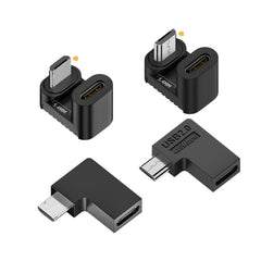 Type-C Female to Micro USB Male Adapter Data Charging Transmission, Type-C Female to Micro Male U Shape Back, Type-C Female to Micro Male U Shape Front, Type-C Female to Micro Male Right Bend, Type-C Female to Micro Male Left Bend