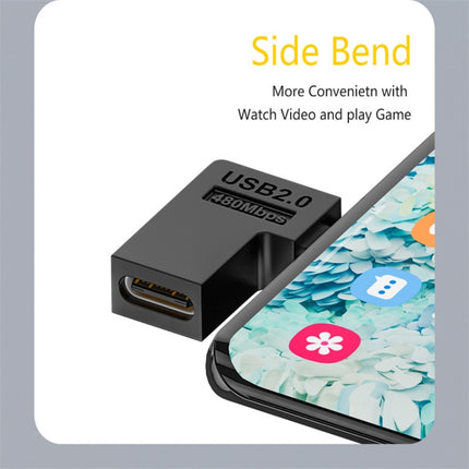 Type-C Female to Micro USB Male Adapter Data Charging Transmission, Type-C Female to Micro Male U Shape Back, Type-C Female to Micro Male U Shape Front, Type-C Female to Micro Male Right Bend, Type-C Female to Micro Male Left Bend