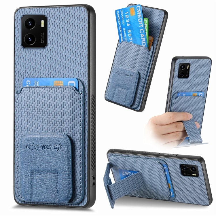 Carbon Fiber Card Bag Fold Stand Phone Case