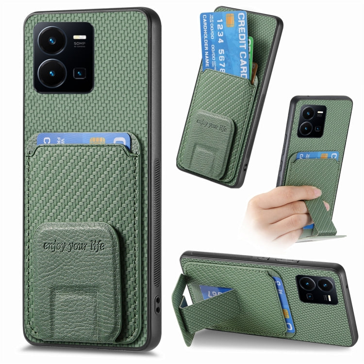 Carbon Fiber Card Bag Fold Stand Phone Case