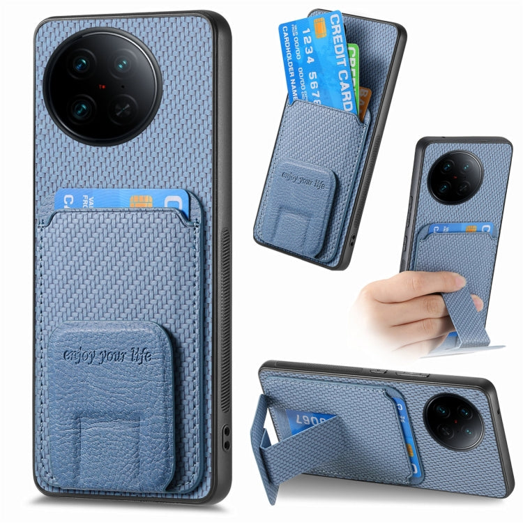 Carbon Fiber Card Bag Fold Stand Phone Case