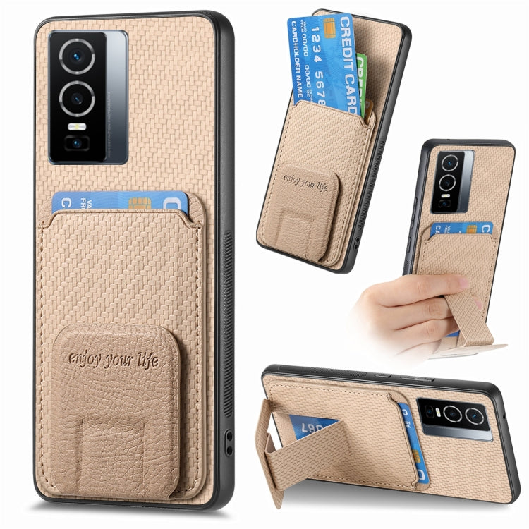 Carbon Fiber Card Bag Fold Stand Phone Case