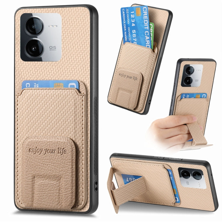 Carbon Fiber Card Bag Fold Stand Phone Case