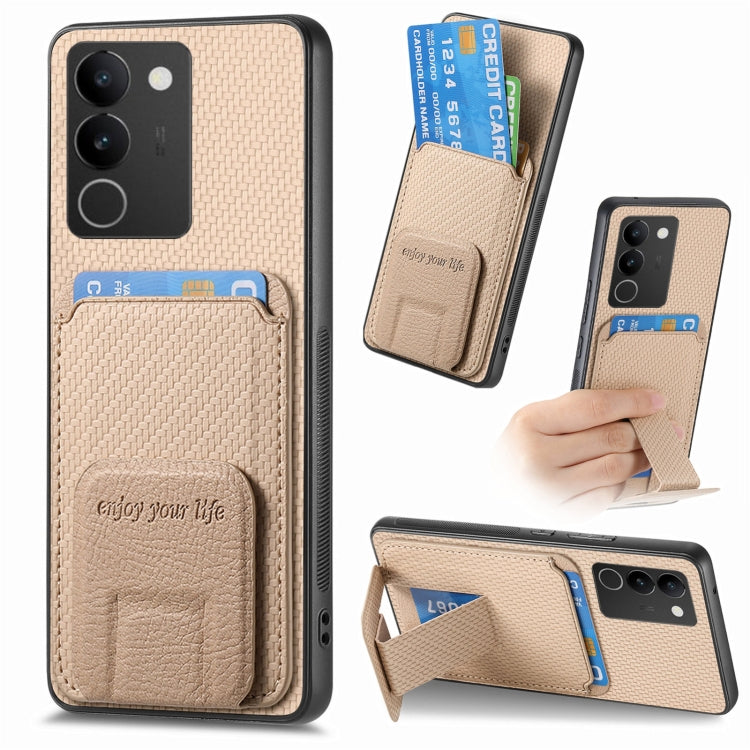 Carbon Fiber Card Bag Fold Stand Phone Case