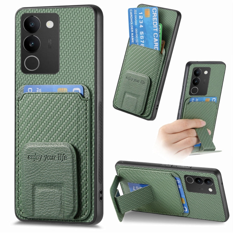 Carbon Fiber Card Bag Fold Stand Phone Case