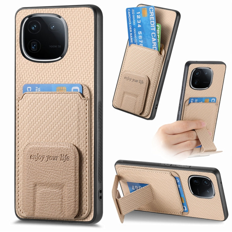 Carbon Fiber Card Bag Fold Stand Phone Case