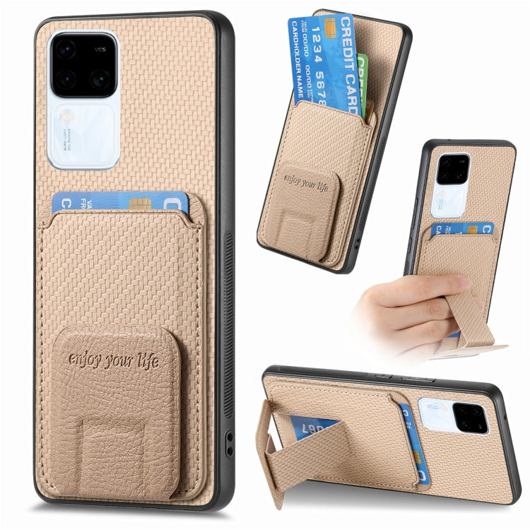 Carbon Fiber Card Bag Fold Stand Phone Case