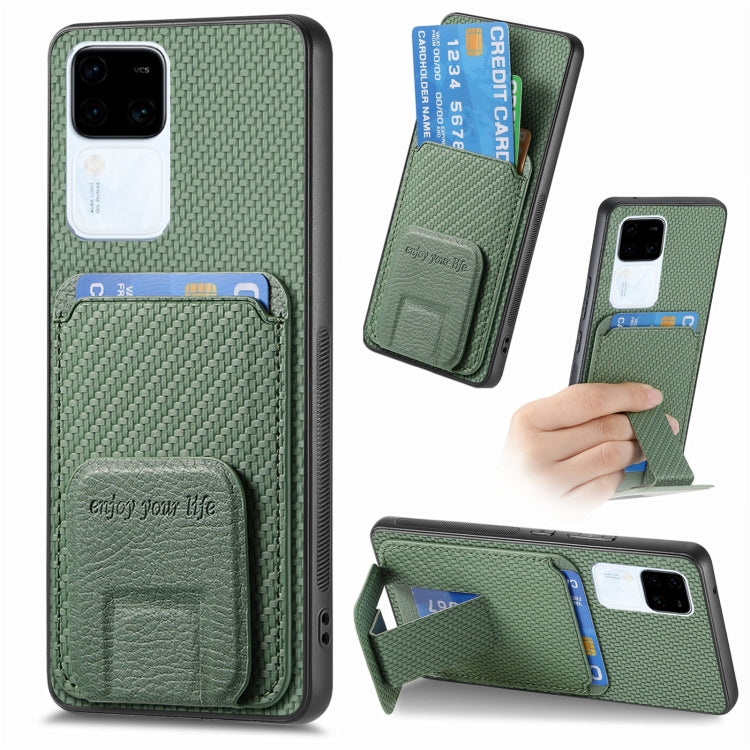Carbon Fiber Card Bag Fold Stand Phone Case