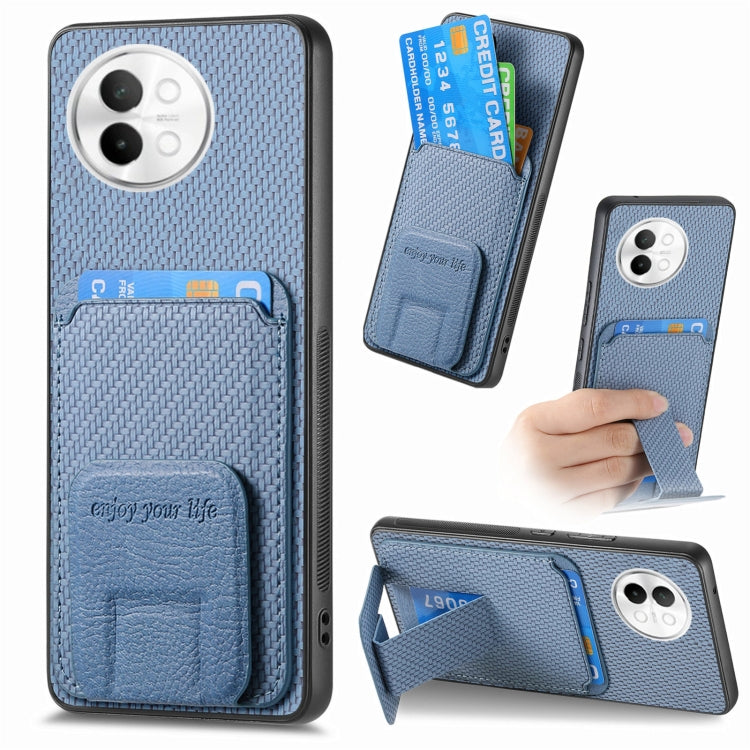 Carbon Fiber Card Bag Fold Stand Phone Case