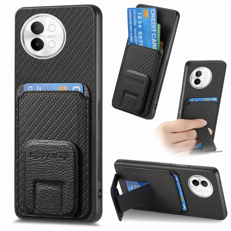 Carbon Fiber Card Bag Fold Stand Phone Case