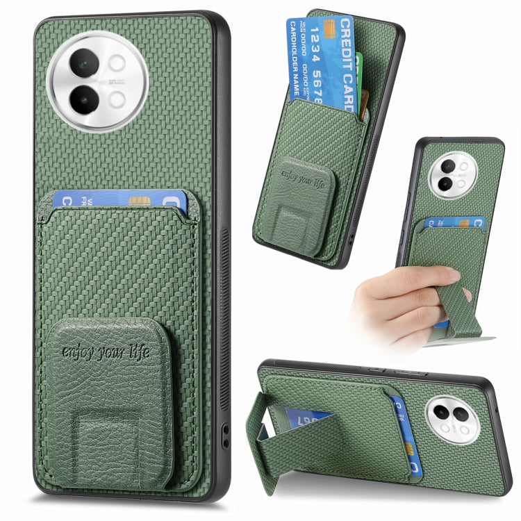 Carbon Fiber Card Bag Fold Stand Phone Case