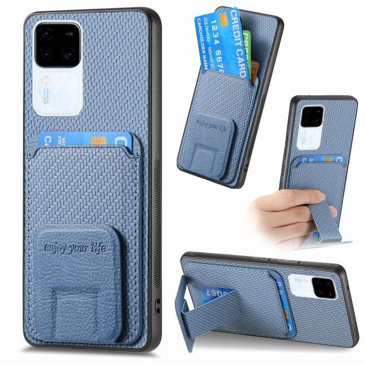 Carbon Fiber Card Bag Fold Stand Phone Case