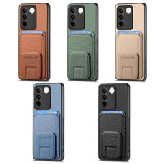 Carbon Fiber Card Bag Fold Stand Phone Case