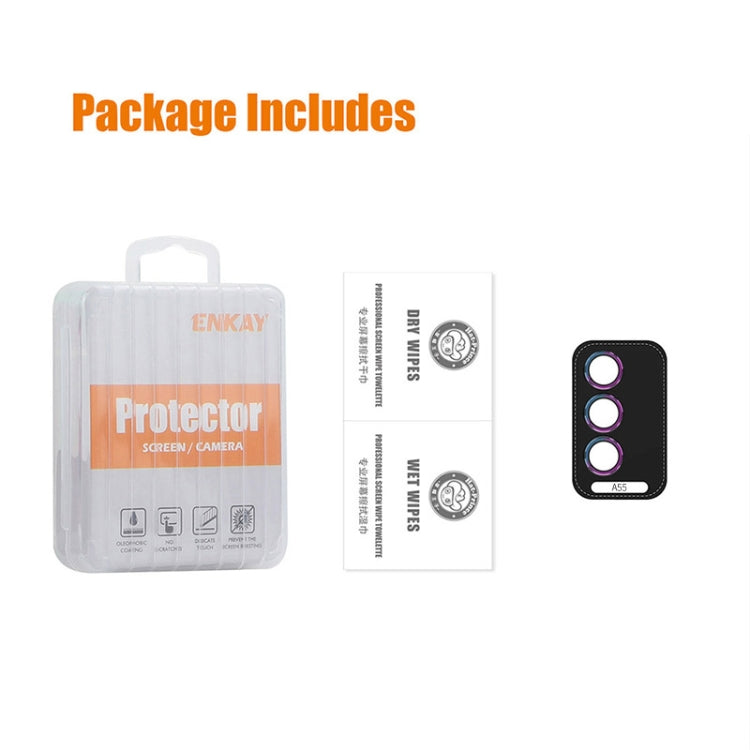 ENKAY Hat-Prince 9H Rear Camera Lens Aluminium Alloy Tempered Glass Film, For Samsung Galaxy A55