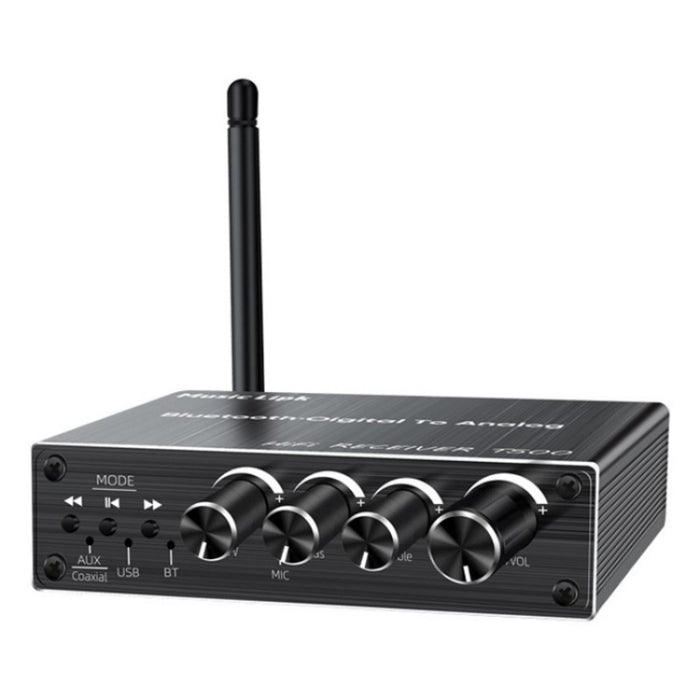 T500 Bluetooth 5.3 Audio Adapter U-Disk Mic Amplifier Speaker Converter with Remote Control, T500