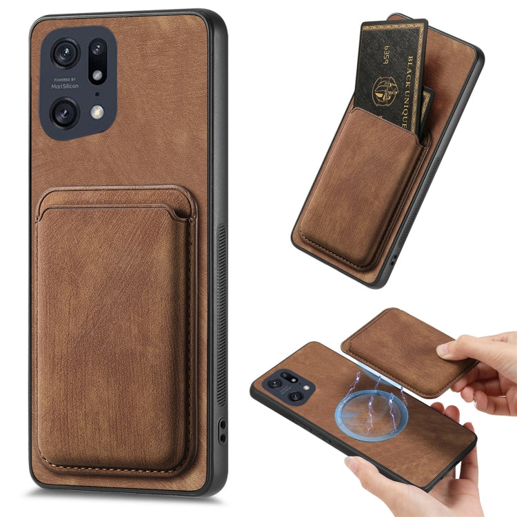Retro Leather Card Bag Magnetic Phone Case