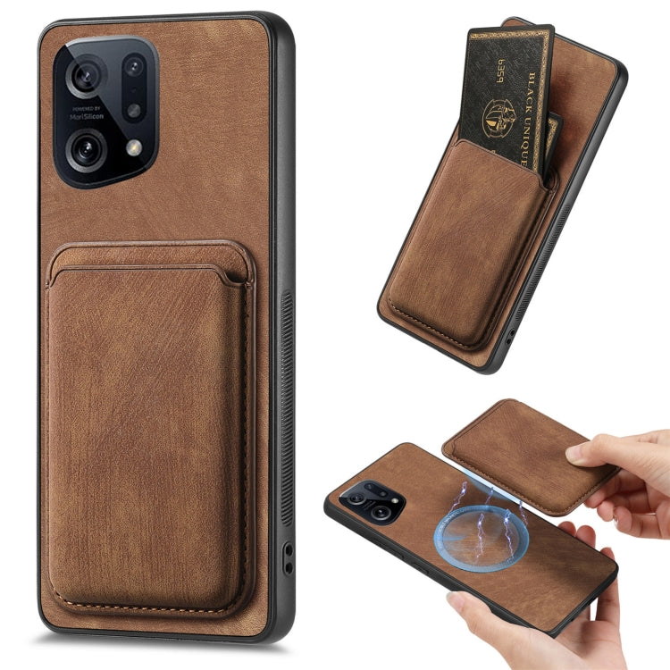 Retro Leather Card Bag Magnetic Phone Case