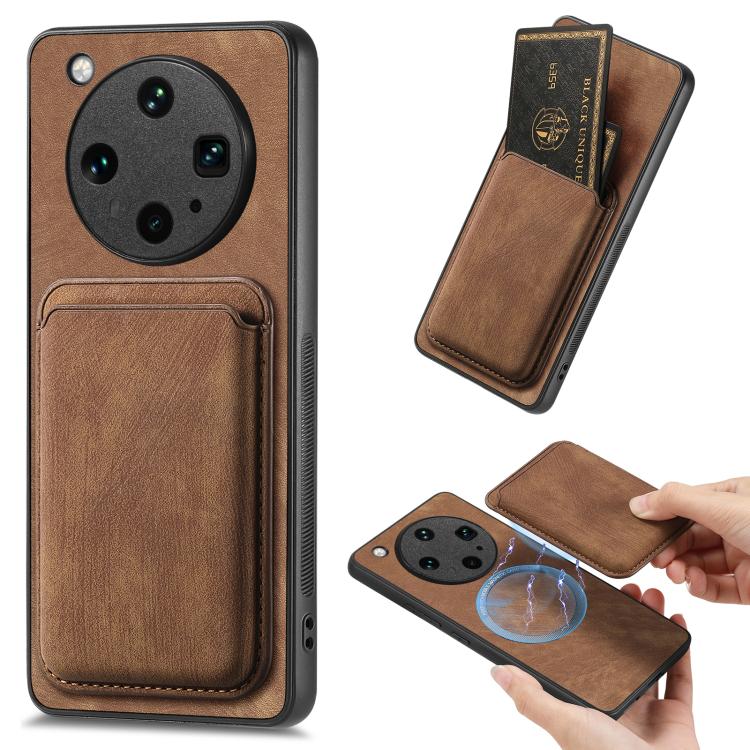 Retro Leather Card Bag Magnetic Phone Case