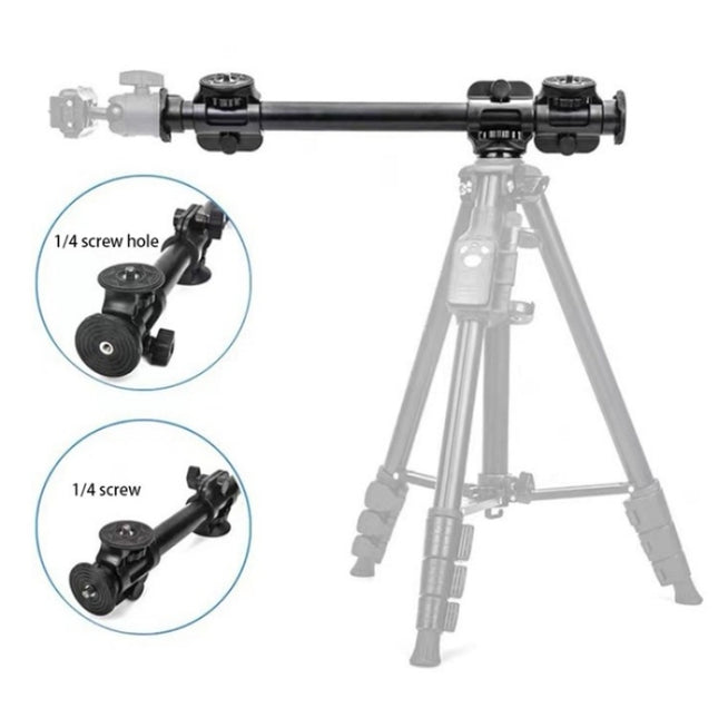 YUNTENG VCT-369 For Tripod Stabilizer Camera Horizontal Aluminum Alloy Gimbal Extension Pole, VCT-369