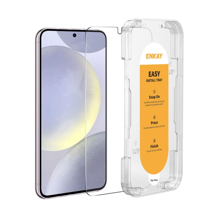 ENKAY Easy Install 0.18mm High Alumina Silicon Full Glass Film, Support Ultrasonic Unlock, For Samsung Galaxy S24 Ultra 5G, For Samsung Galaxy S24+ 5G, For Samsung Galaxy S24 5G, For Samsung Galaxy S23+ 5G / S22+ 5G, For Samsung Galaxy S23 5G / S22 5G