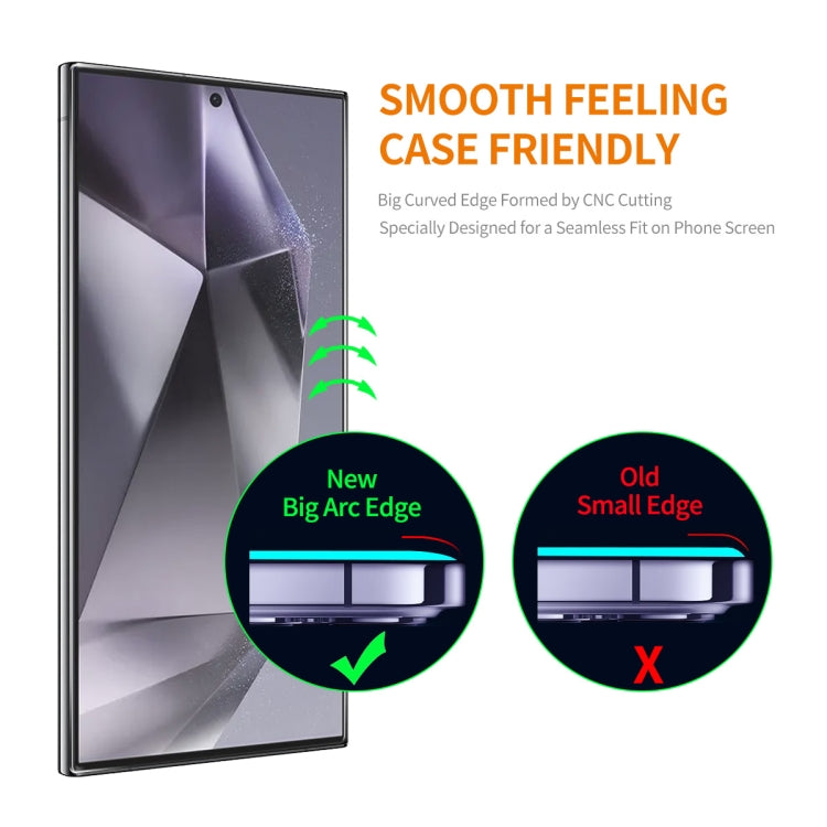 ENKAY Easy Install 0.18mm High Alumina Silicon Full Glass Film, Support Ultrasonic Unlock, For Samsung Galaxy S24 Ultra 5G, For Samsung Galaxy S24+ 5G, For Samsung Galaxy S24 5G, For Samsung Galaxy S23+ 5G / S22+ 5G, For Samsung Galaxy S23 5G / S22 5G