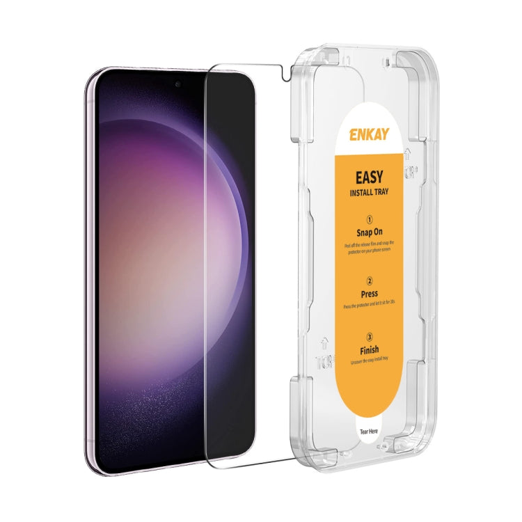 ENKAY Easy Install 0.18mm High Alumina Silicon Full Glass Film, Support Ultrasonic Unlock, For Samsung Galaxy S24 Ultra 5G, For Samsung Galaxy S24+ 5G, For Samsung Galaxy S24 5G, For Samsung Galaxy S23+ 5G / S22+ 5G, For Samsung Galaxy S23 5G / S22 5G