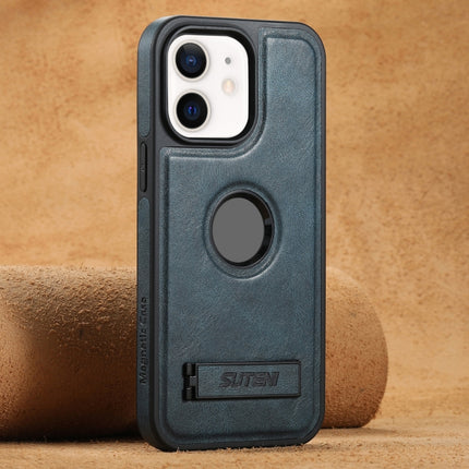 Suteni G2 Magsafe Oil Wax Leather Back Phone Case with Holder, For iPhone 14, For iPhone 14 Pro, For iPhone 14 Pro Max, For iPhone 13 Pro Max, For iPhone 13 Pro, For iPhone 13, For iPhone 12, For iPhone 12 Pro Max