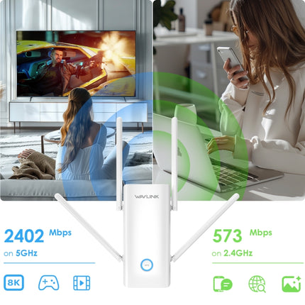 Wavlink WN583AX3 AX3000 Dual Band WiFi Repeater/AP/Router/Mesh Mode WiFi Extender, US Plug, UK Plug, AU Plug, EU Plug